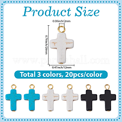 60Pcs 3 Colors Dyed Synthetic Turquoise Pendants&nbsp;FIND-BM0001-60B