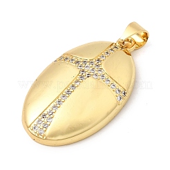 Brass Micro Pave Clear Cubic Zirconia Pendants&nbsp;KK-I360-061G
