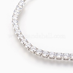 Brass Cubic Zirconia Bolo Tennis Bracelets&nbsp;BJEW-P232-01P-01