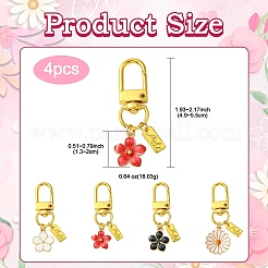 Alloy Enamel Flower Pendant Decorations&nbsp;HJEW-YW00003