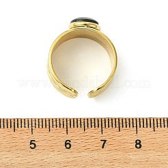 Paua Shell Round 304 Stainless Steel Cuff Open Rings for Women&nbsp;RJEW-JR01070