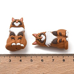 Maine Coon Cat Shape Food Grade Silicone Focal Beads&nbsp;SL-CBAAE23-03