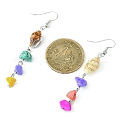 Natural & Synthetic Gemstone Chip Dangle Earrings&nbsp;EJEW-JE05577
