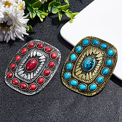 2Pcs 2 Colors Alloy Smooth Buckles&nbsp;AJEW-WR0001-99