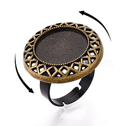 Adjustable Alloy & Iron Bezel Cup Ring Base with Rotatable Tray&nbsp;MAK-T012-05AB