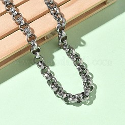 7MM 304 Stainless Steel Rolo Chain Necklaces for Women Men&nbsp;NJEW-Z115-01P