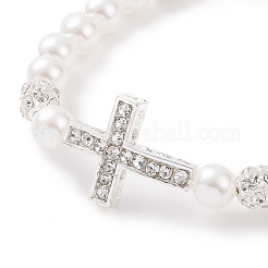 Alloy Rhinestone Religion Cross Bracelets&nbsp;BJEW-JB09096