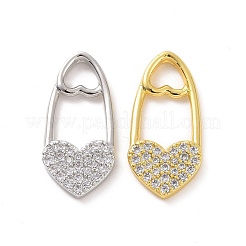 Brass Micro Pave Clear Cubic Zirconia Pendants&nbsp;KK-E068-VF194