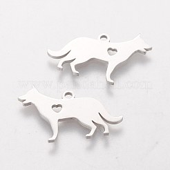 Non-Tarnish 201 Stainless Steel Puppy Pendants&nbsp;STAS-S105-T439