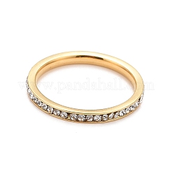 304 Stainless Steel Rhinestone Rings&nbsp;X-STAS-D178-02G-01