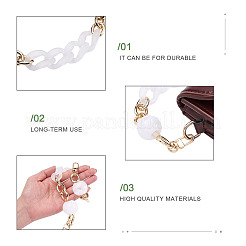 2Pcs 2 Style Oval & Round Beads Acrylic Bag Handle&nbsp;FIND-GN0001-16C