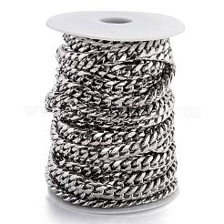 Tarnish Resistant 304 Stainless Steel Cuban Link Chain&nbsp;STAS-B019-02C-P