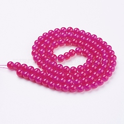 Imitation Jade Glass Round Beads Strands&nbsp;X-DGLA-S076-8mm-24