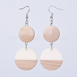 Resin & Wood Dangle Earrings&nbsp;EJEW-JE03025-03