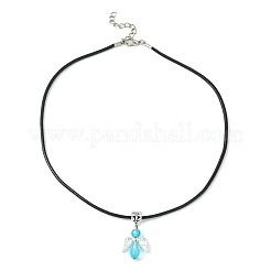 Angel Shape Alloy with Glass Pendant Necklaces&nbsp;NJEW-JN04560