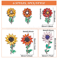 6Pcs 6 Style Sunflower Pattern Felt Ornament Accessories&nbsp;PATC-FG0001-26