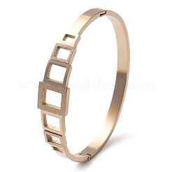 Ion Plating(IP) 304 Stainless Steel Hinged Bangles for Women&nbsp;BJEW-A011-17RG