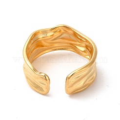 Ion Plating(IP) 304 Stainless Steel Twist Open Cuff Ring for Women&nbsp;X-RJEW-E063-24G