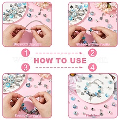 DIY European Style Bracelet Kits. including Alloy & Resin European Beads&nbsp;DIY-YW0012-11A