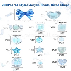 200Pcs 14 Styles Acrylic Beads Mixed Shape&nbsp;OACR-CJ0001-82