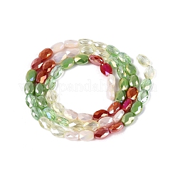 Electroplate Imitation Jade & Opaque & Transparent Glass Beads Strands&nbsp;EGLA-Q135-4x6MM-01F