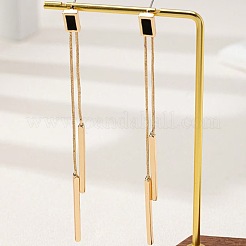 Zinc Alloy Rectangle Tassel Stud Earrings&nbsp;FS-WGA375F-01