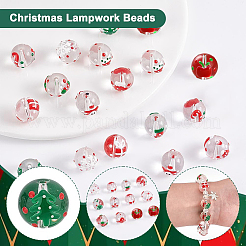 20Pcs 10 Styles Christmas Theme Handmade Lampwork Beads&nbsp;LAMP-PH0001-39