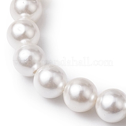 8mm Round Shell Pearl Beaded Stretch Bracelets&nbsp;BJEW-JB10338