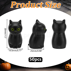 50Pcs Halloween Resin Cat Shape Figurines Ornaments&nbsp;DJEW-WR0001-18