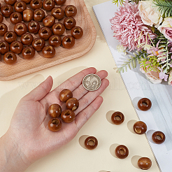 50Pcs Spray Painted Wood European Beads&nbsp;WOOD-PA0001-78A
