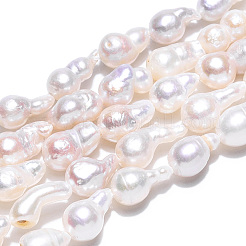 Natural Baroque Pearl Keshi Pearl Beads Strands&nbsp;PEAR-S020-F10-02