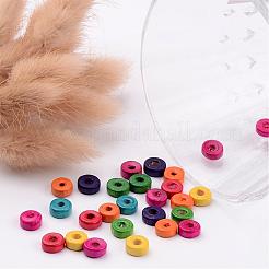 Lead Free Flat Round Natural Wood Beads&nbsp;X-YTB021