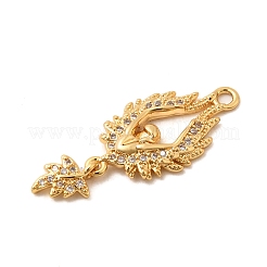 Brass Micro Pave Cubic Zirconia Pendants&nbsp;KK-C117-09G