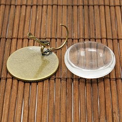 25mm Transparent Clear Domed Glass Cabochon Cover for Brass Photo Leverback Earring Making&nbsp;KK-X0013-NF