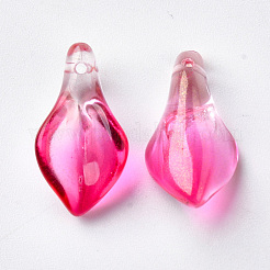 Transparent Spray Painted Glass Pendants&nbsp;X-GLAA-S054-007B-03