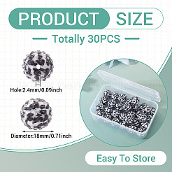 30Pcs Round Resin Rhinestone Beads&nbsp;OACR-TA0004-28B