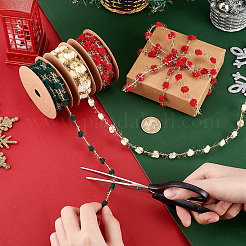 3 Rolls 3 Colors Polyester Gift Wrapping Belt Ribbon Iron Wire Wool Gold Onion Ball Webbing&nbsp;OCOR-PH0002-85