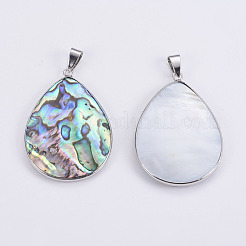 Abalone Shell/Paua Shell Pendants&nbsp;SSHEL-L008-20P