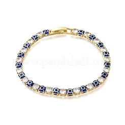 Brass Enamel Link & Charm Bracelets&nbsp;BJEW-Z094-02G-03B