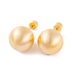 Round Ball Drawbench Brass Ear False Plugs for Women&nbsp;EJEW-G391-24A-G