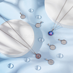 DIY Blank Dome Flat Round Pendant Making Kit&nbsp;DIY-UN0004-47