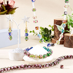 1 Strand Handmade Lampwork Inner Flower Rondelle Beads Strands&nbsp;LAMP-TA0002-72B