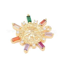 Brass Micro Pave Cubic Zirconia Pendants&nbsp;KK-Z133-05G-01