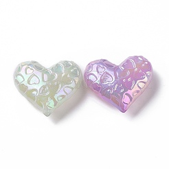 UV Plating Rainbow Iridescent Luminous Acrylic Beads&nbsp;X-OACR-E010-13