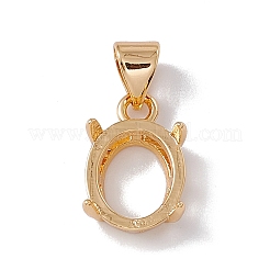 Brass Pendant Cabochon Settings&nbsp;KK-E066-01G-02