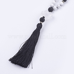 Natural Howlite and Gemstone Beaded Necklaces&nbsp;NJEW-JN02116