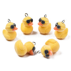 Flocky Resin Pendants&nbsp;X-RESI-N032-04