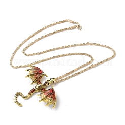 Alloy Enamel Dragon Pendant Necklaces&nbsp;NJEW-V005-01AG-01