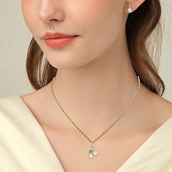 10Pcs 5 Styles Brass Micro Pave Cubic Zirconia Pendants&nbsp;KK-SC0007-51