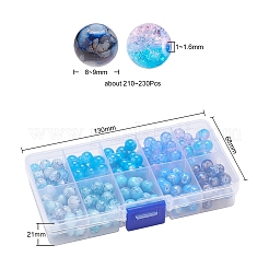 10 Style Spray Painted & Drawbench Transparent & Baking Paint Glass Beads&nbsp;GLAA-YW0001-26B